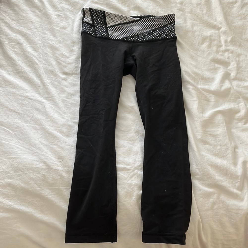 Lululemon black leggings - size 2 - waistband - older style no longer sold